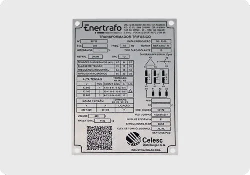 etiqueta em aço inox