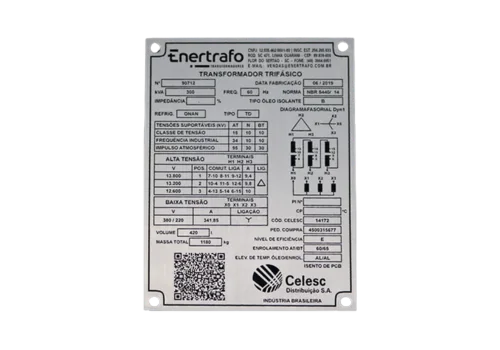 etiquetas em aço inox
