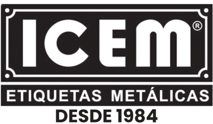 logo icem etiquetas desde 1984